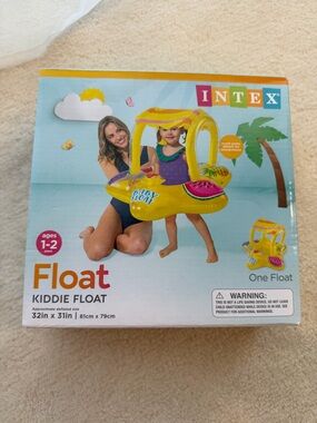 BNWT Intex Yellow Fruits Kiddo Baby Float Boat with Canopy